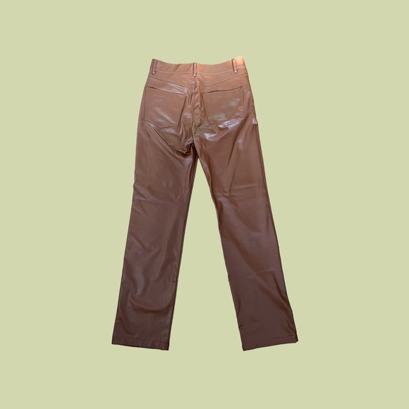 Brown Faux Leather Pants - Picture 2 of 3